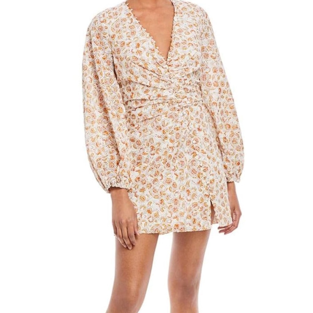 Bardot Puff Long Sleeve Mini Dress
